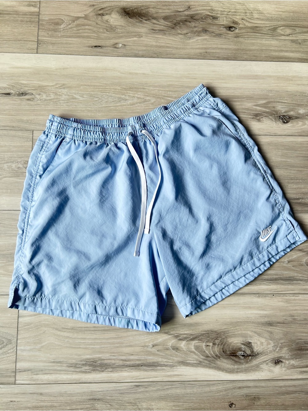 Nike Men’s Sky Blue Sportswear woven flow Shorts with Drawstring